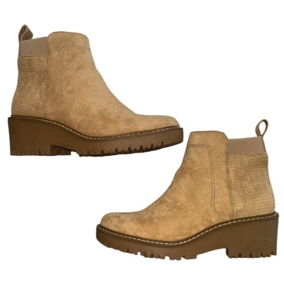 Sonoma Hadley Wedge Ankle Boots Banana Taupe 6.5 - Picture 1 of 9